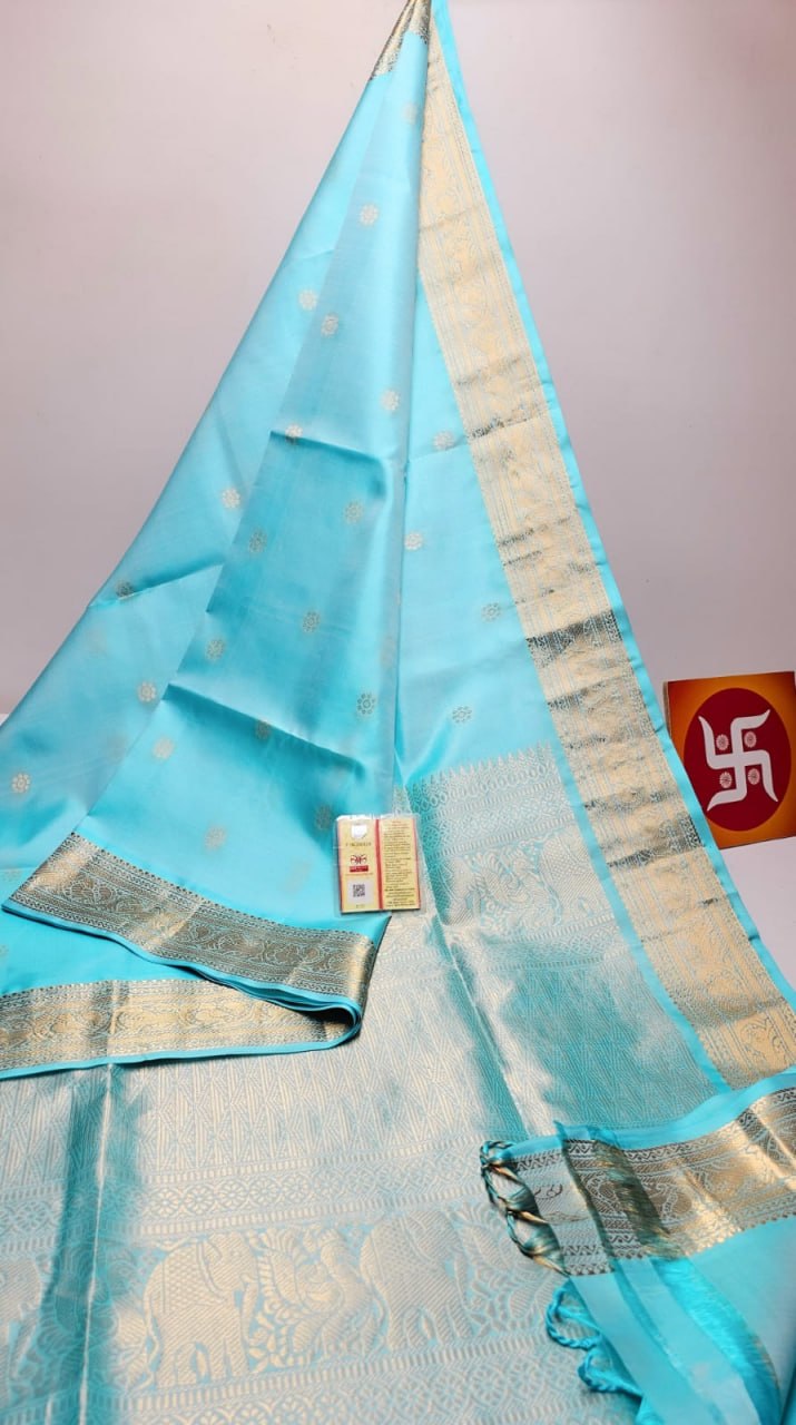 Sky Blue Kanchipuram Silk Sarees