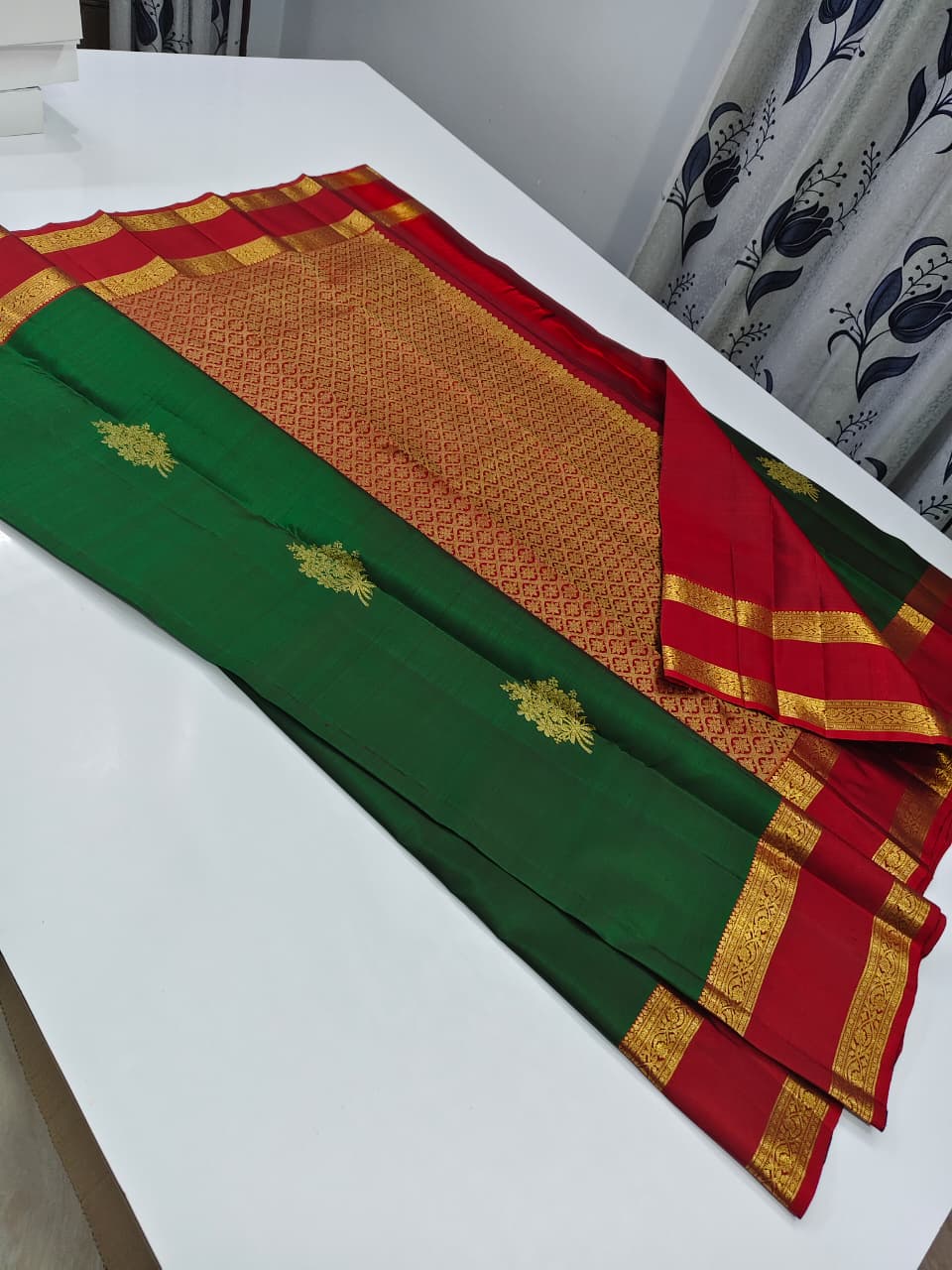Dark-Green Kanchipuram Silk Sarees