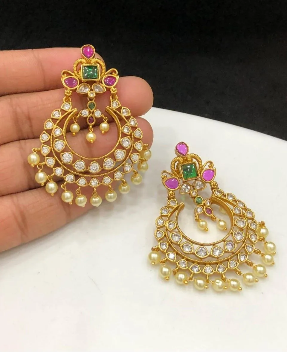 Kemp Stone Chandbali Earrings