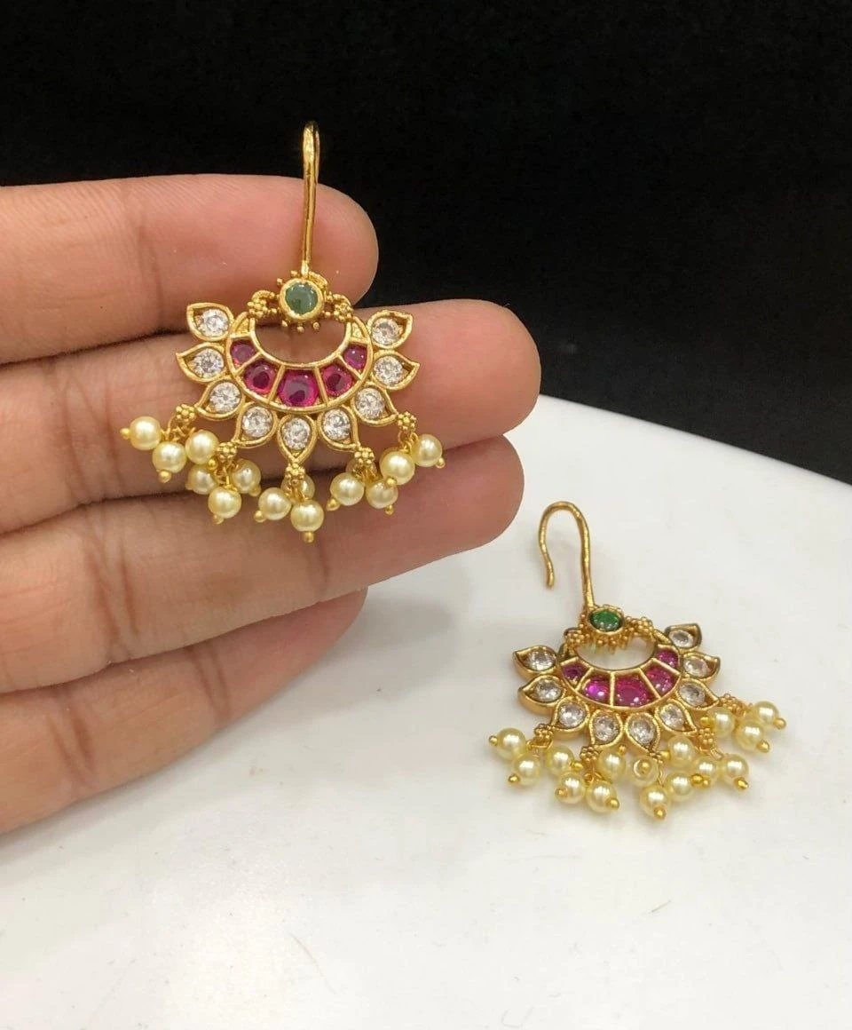 Kemp Stone Chandbali Earrings