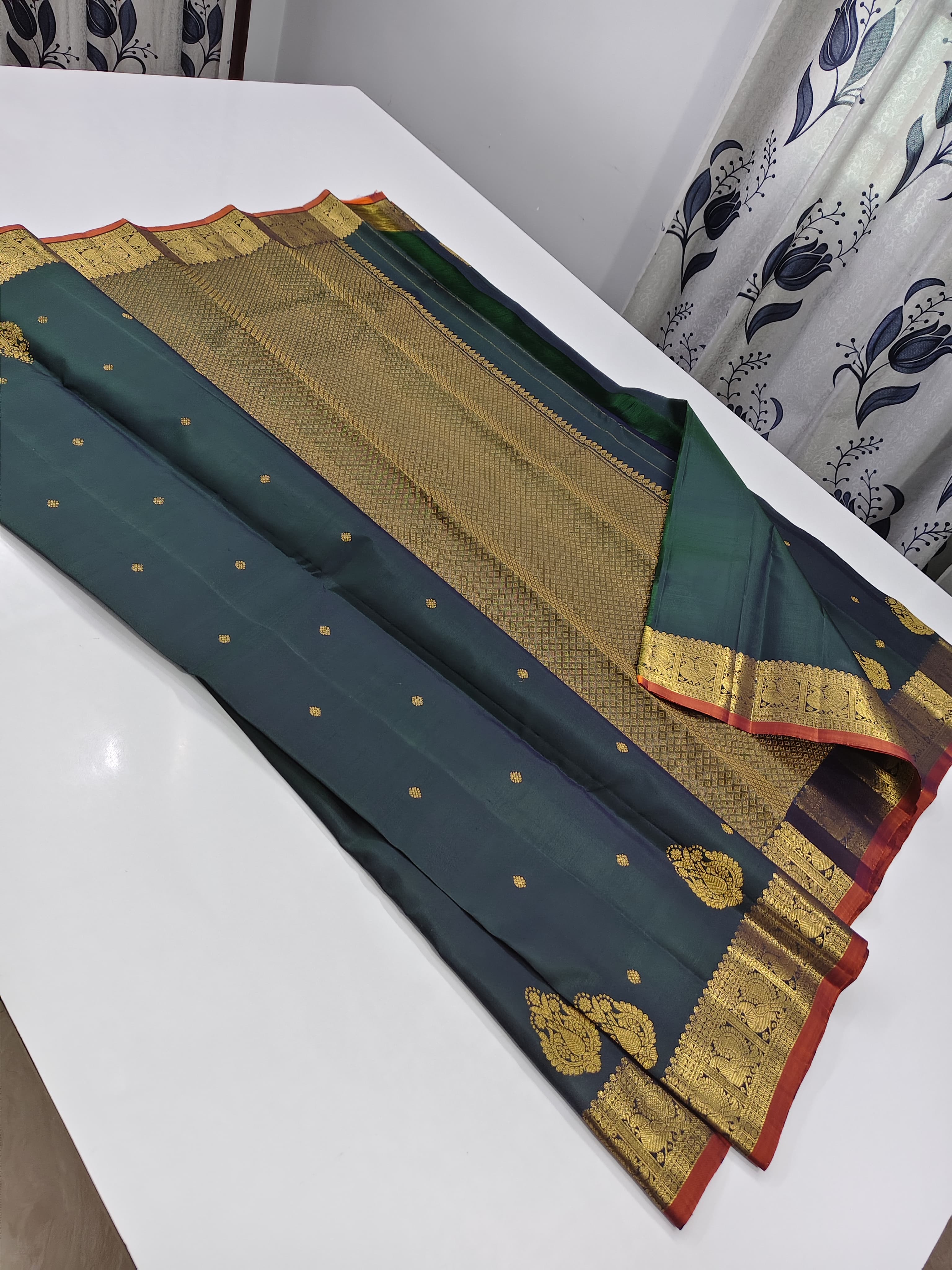 Steel-Navy Blue Kanchipuram Silk Sarees