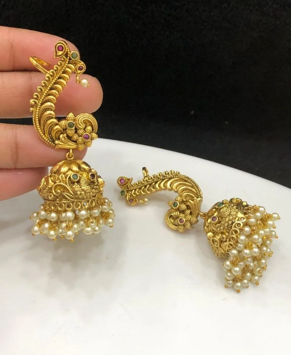 Kemp Stone Earcuff Jhumkas