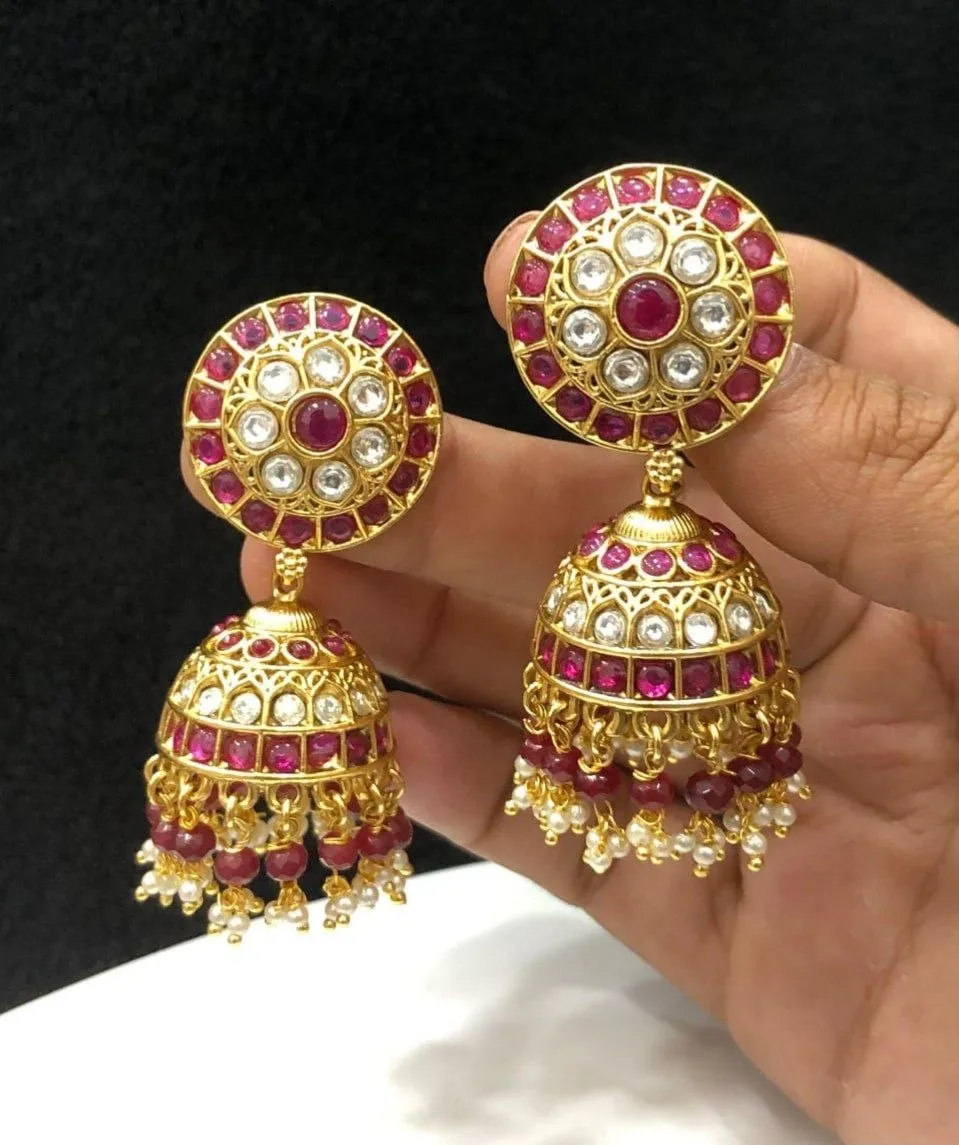 Kundan Stone Jhumkas