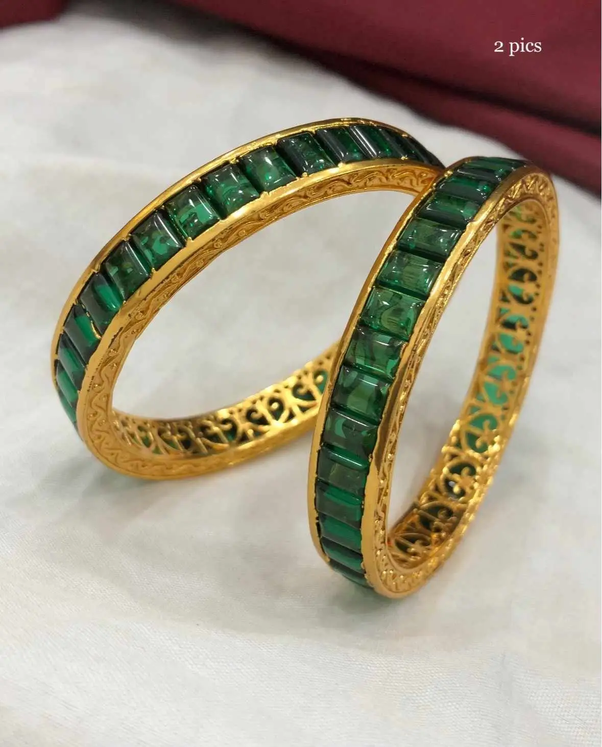 Green Stone Bangles