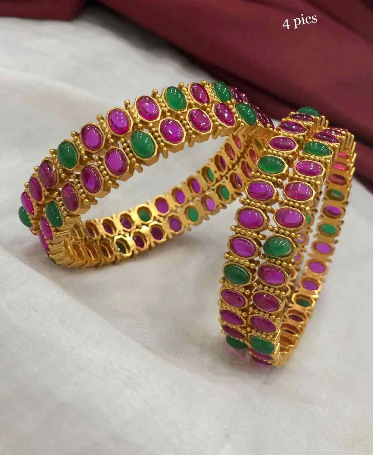 AD Stone Ruby Bangles