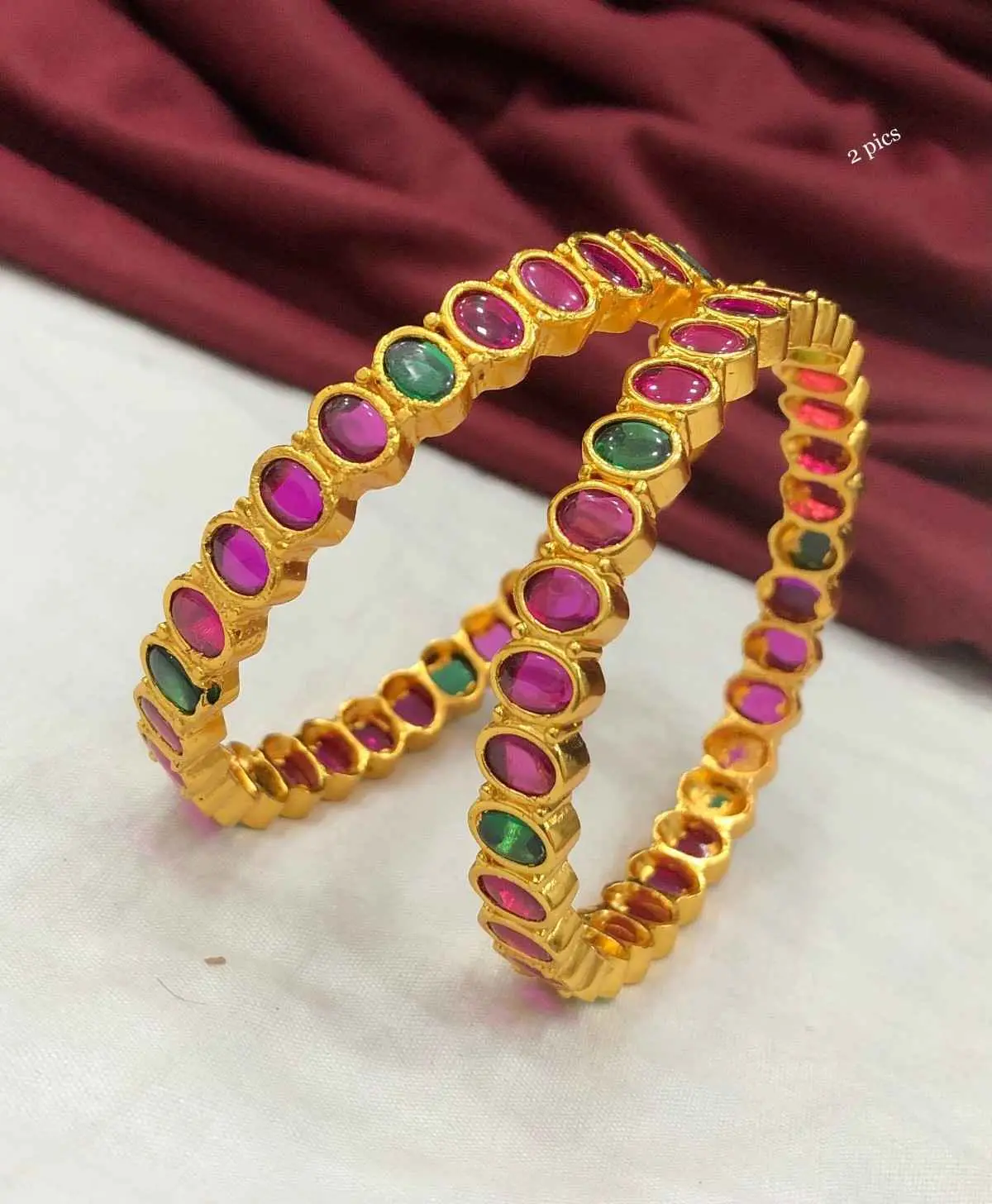 Ruby Stone Bangles