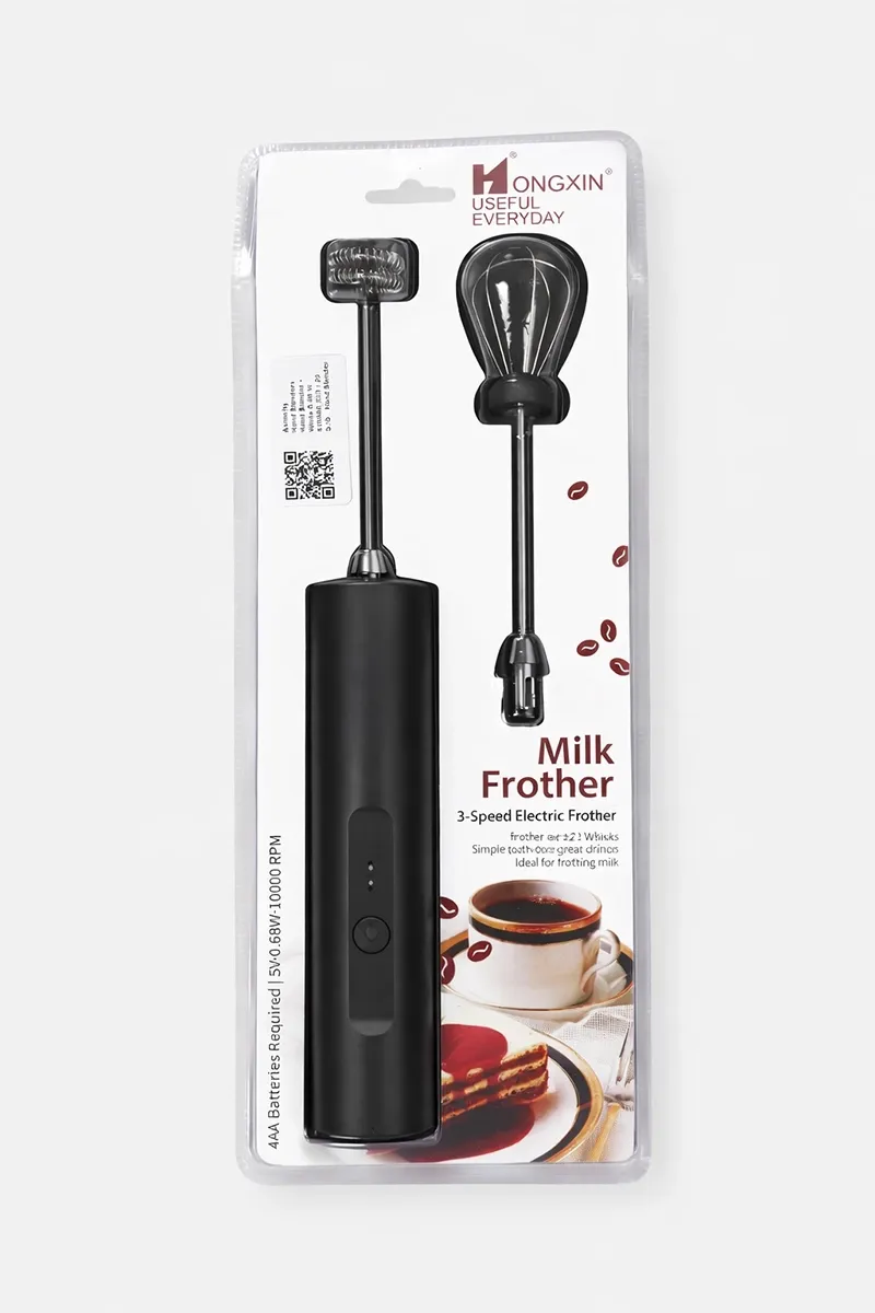 Hongxin 0.68 W Battery Operated Hand Blender with 3 Speeds, 2 Whisks