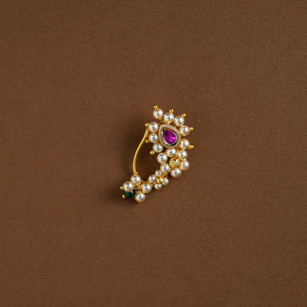 Nose Clip - Ruby White Stone