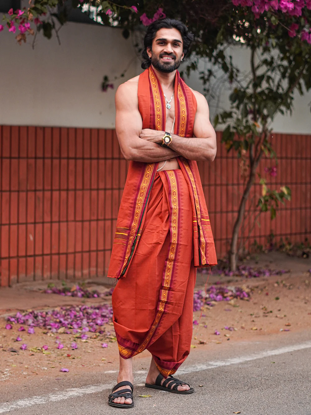 Men Panchakacham with Angavasthram Red