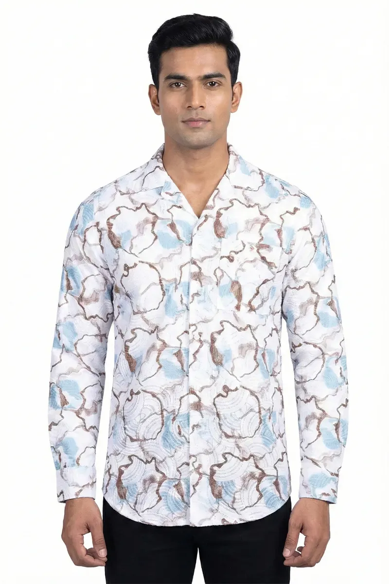 Poly Nylon Printed Casual Shirts for Men