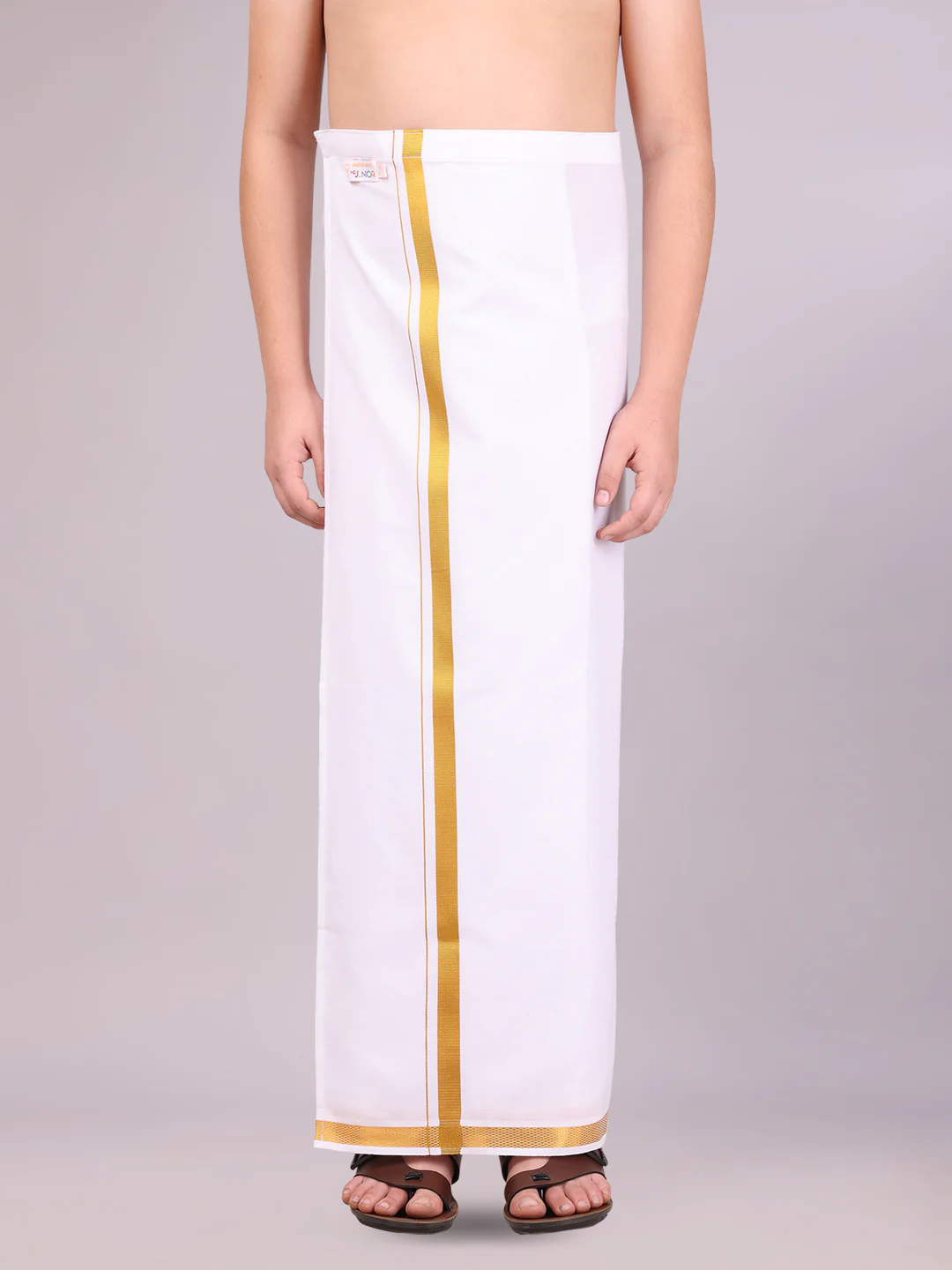 Boys Cotton White Adjustable Dhoti