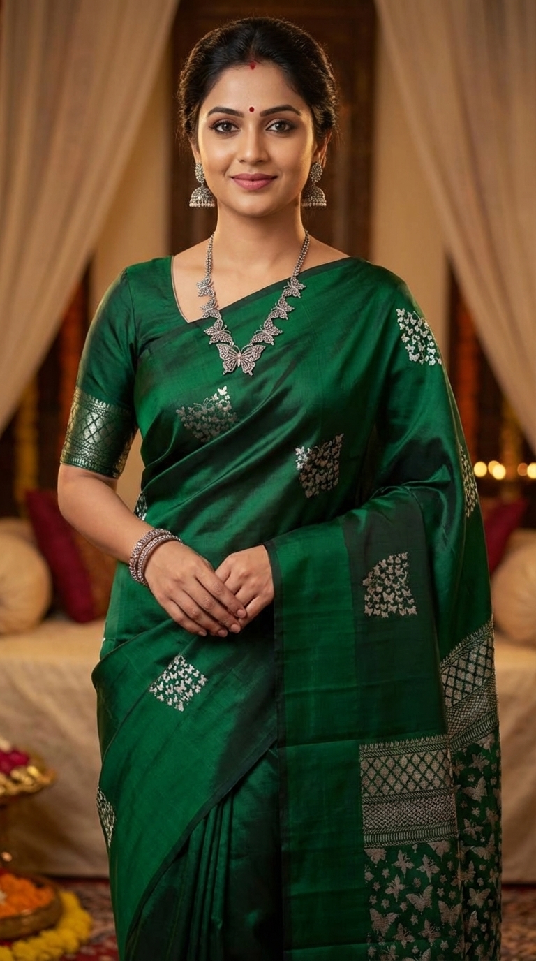 Green Kanchipuram Silk Sarees