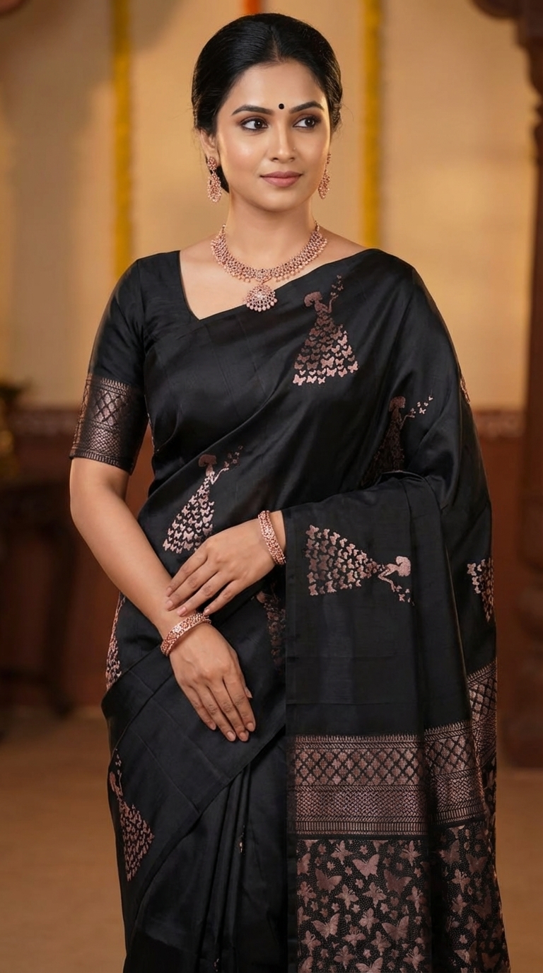 Black Kanchipuram Silk Sarees