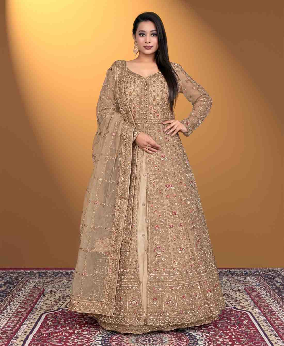 Elegant Designer Party Wear Gown With Heavy Embroidery Work