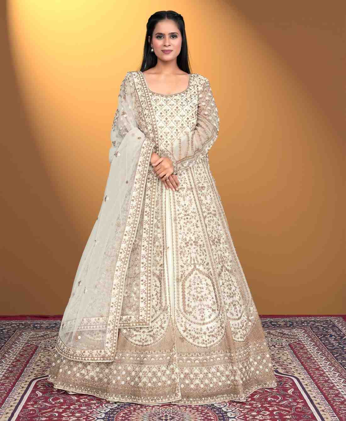 Stylish Long Flared Designer Gown For Festive Occasions