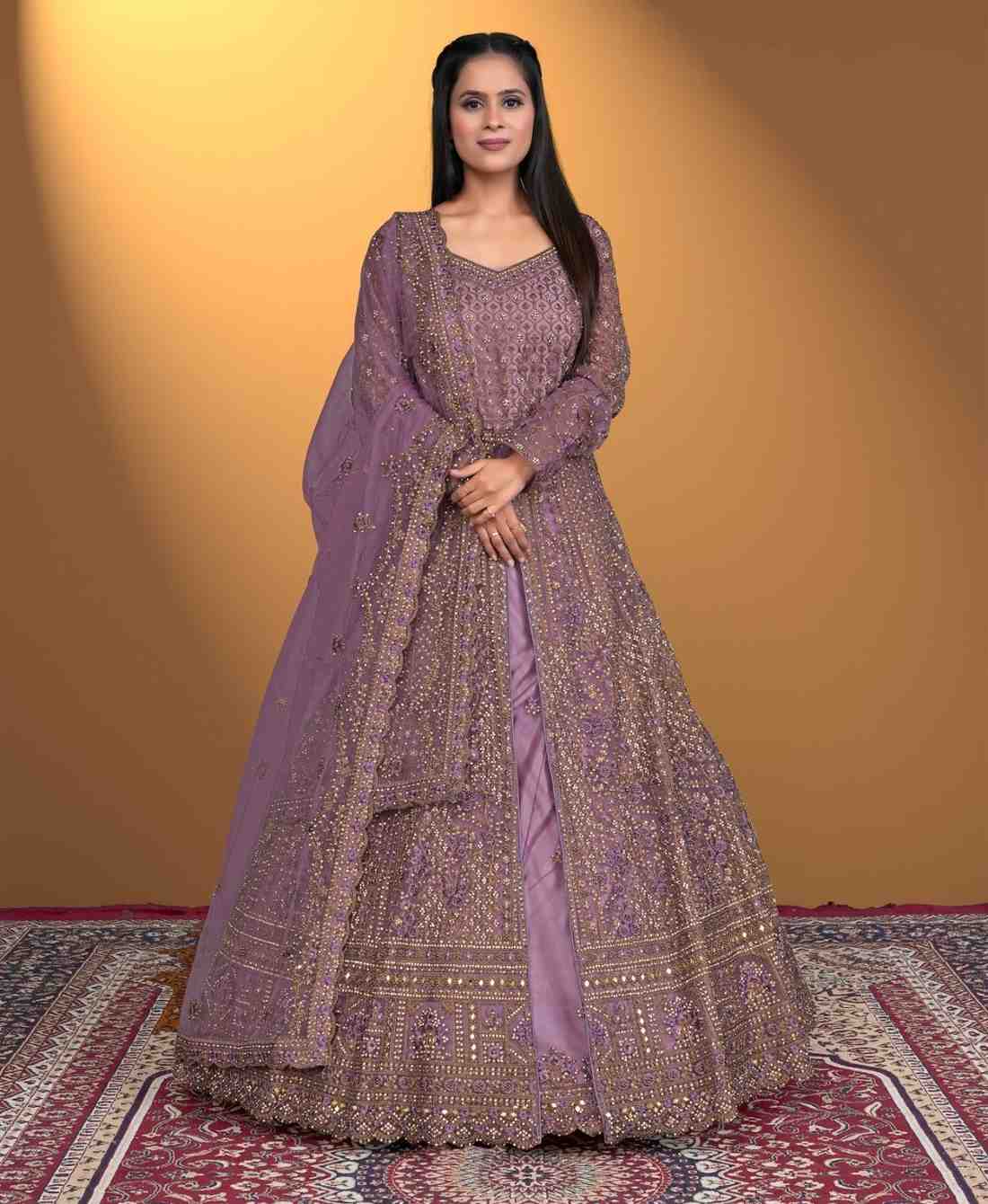 Elegant Full Sleeve Party Wear Gown With Stylish Design