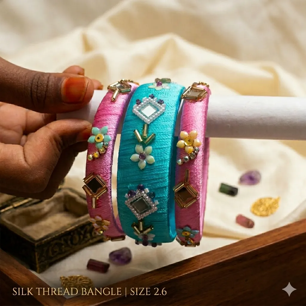 Silk thread bangle