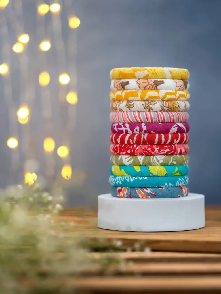 Misa Cotton Printed Fabric Bangles