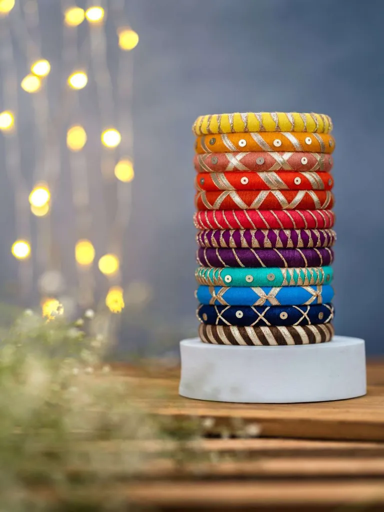 Ratna Multicoloured Mix and Match Gotapatti Bangles