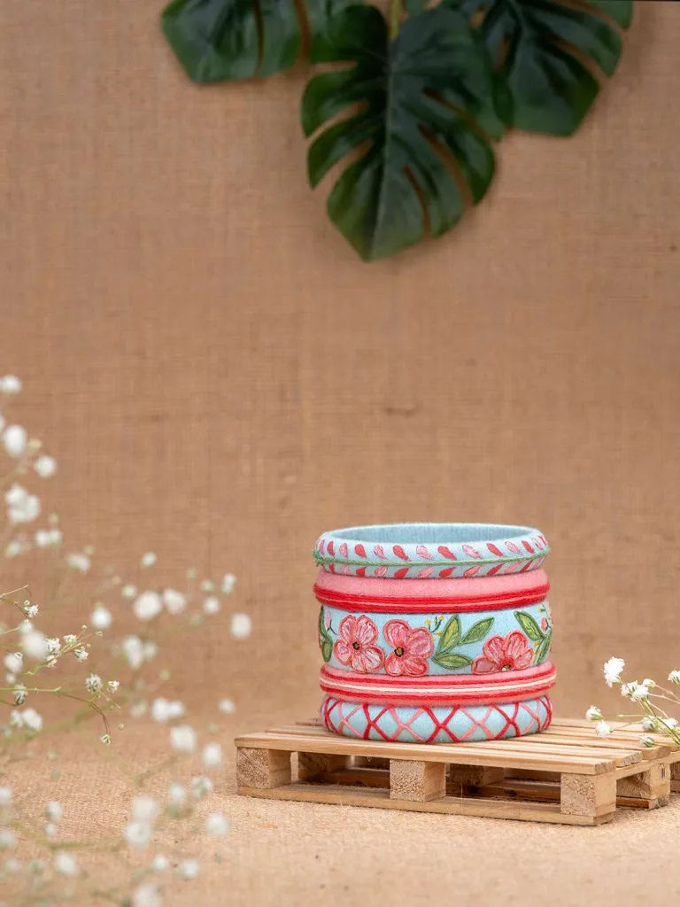 Kalyani Handmade Cotton Thread Bangles - Peach