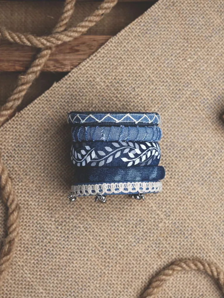 Denim Marvellous Handpainted Bangles