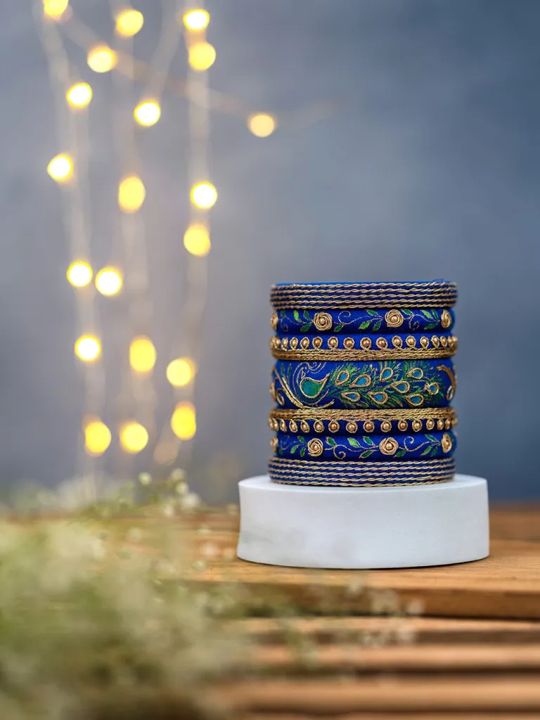 Mayuri Peacock-inspired Royal Blue Bangles