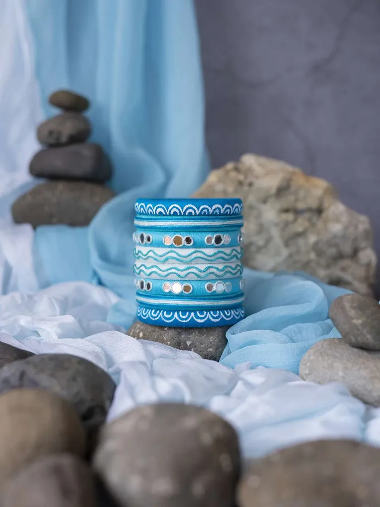 Tapi Silk Thread Bangles - Blue