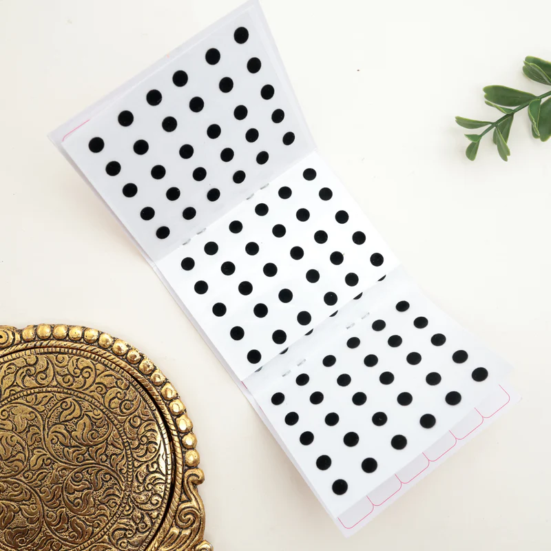 Plain Round Black Bindi Sheets - Size 6mm
