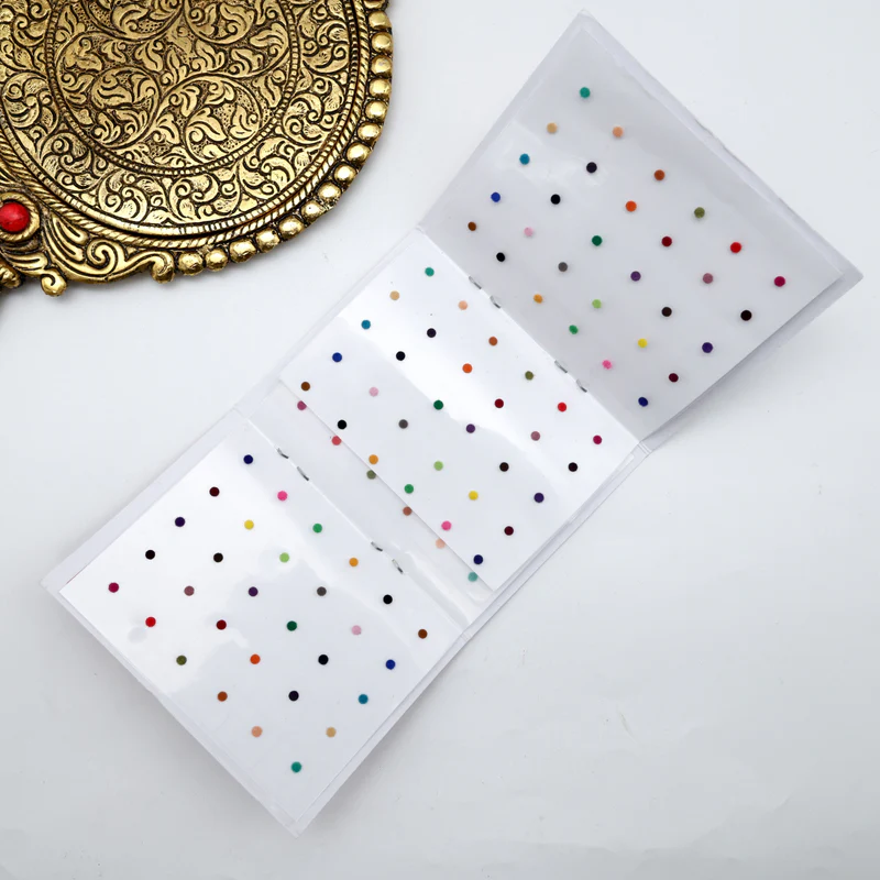 Plain Multicolour Small Sized Round Sticker Bindis Sheet
