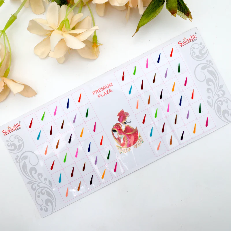 Plain Sleek Thilak Premium Velvet Multicolour Bindi Sheet