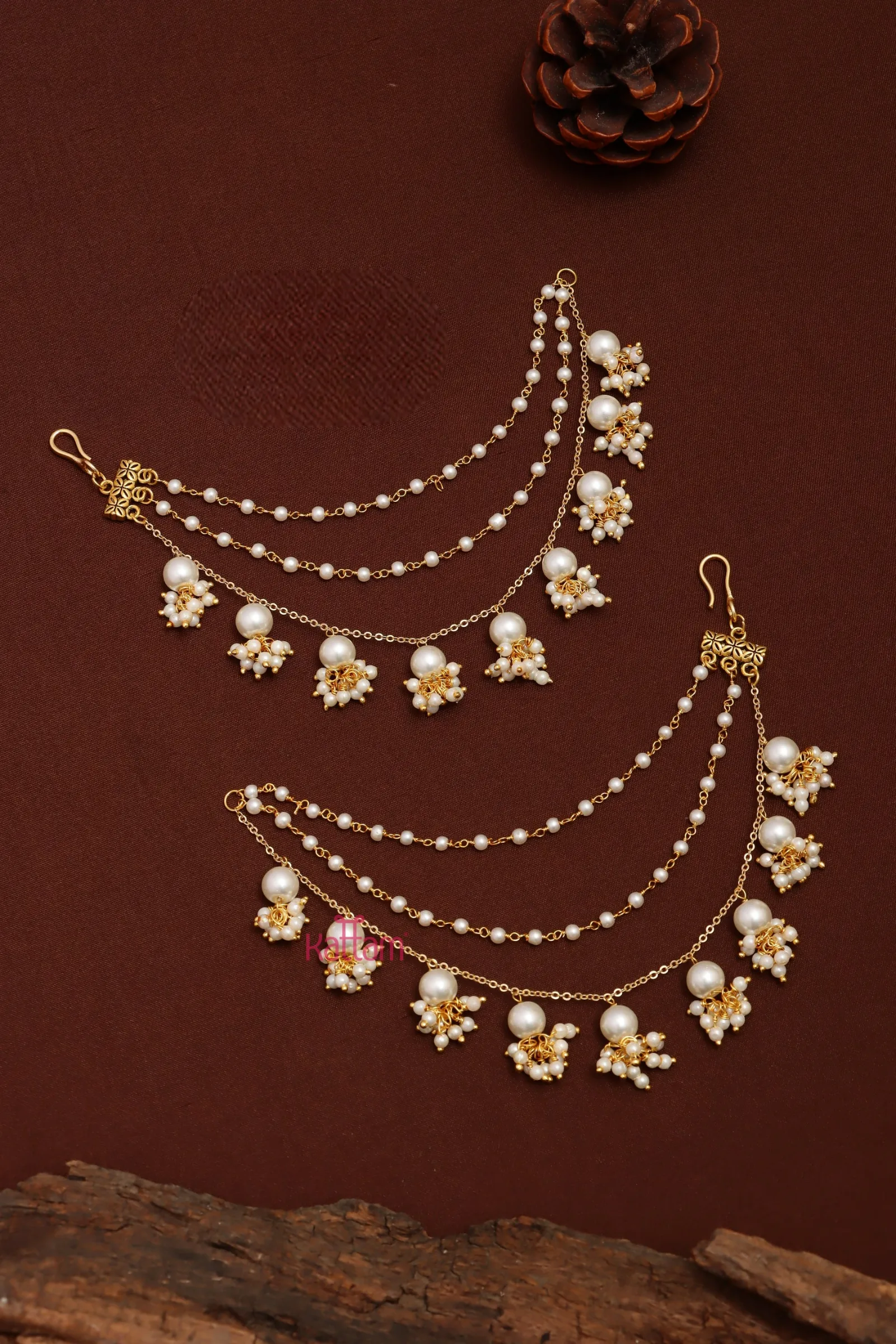 Layered Pearl Beads Earchain