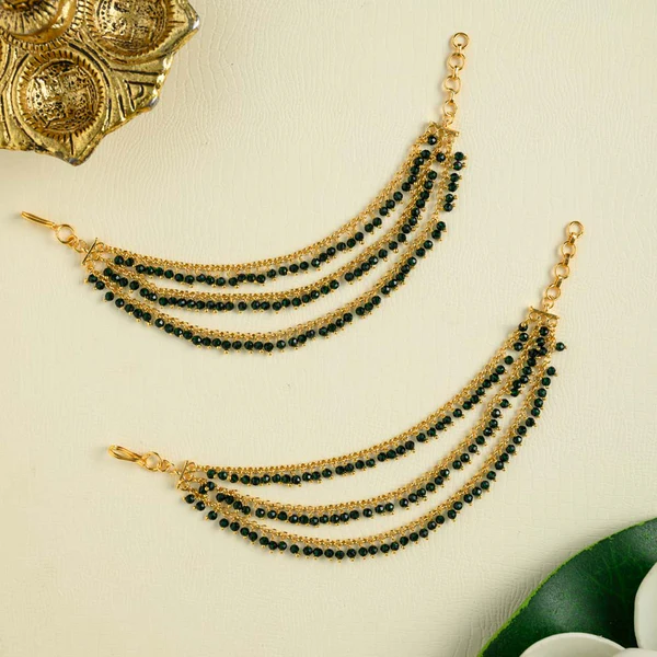 Layered Emerald Beads Earchain