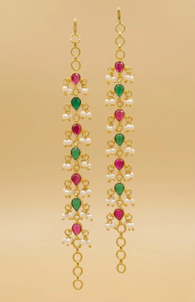 Multicolour Pearl Earchain