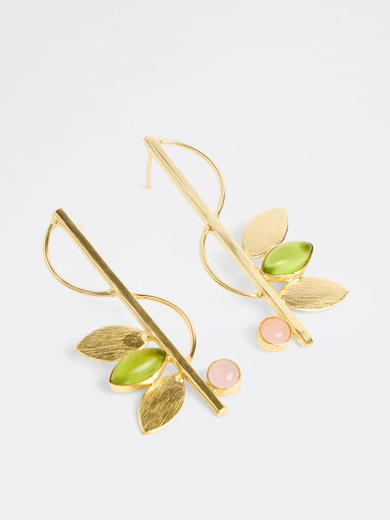 Gold Leaf Design Statement Earring