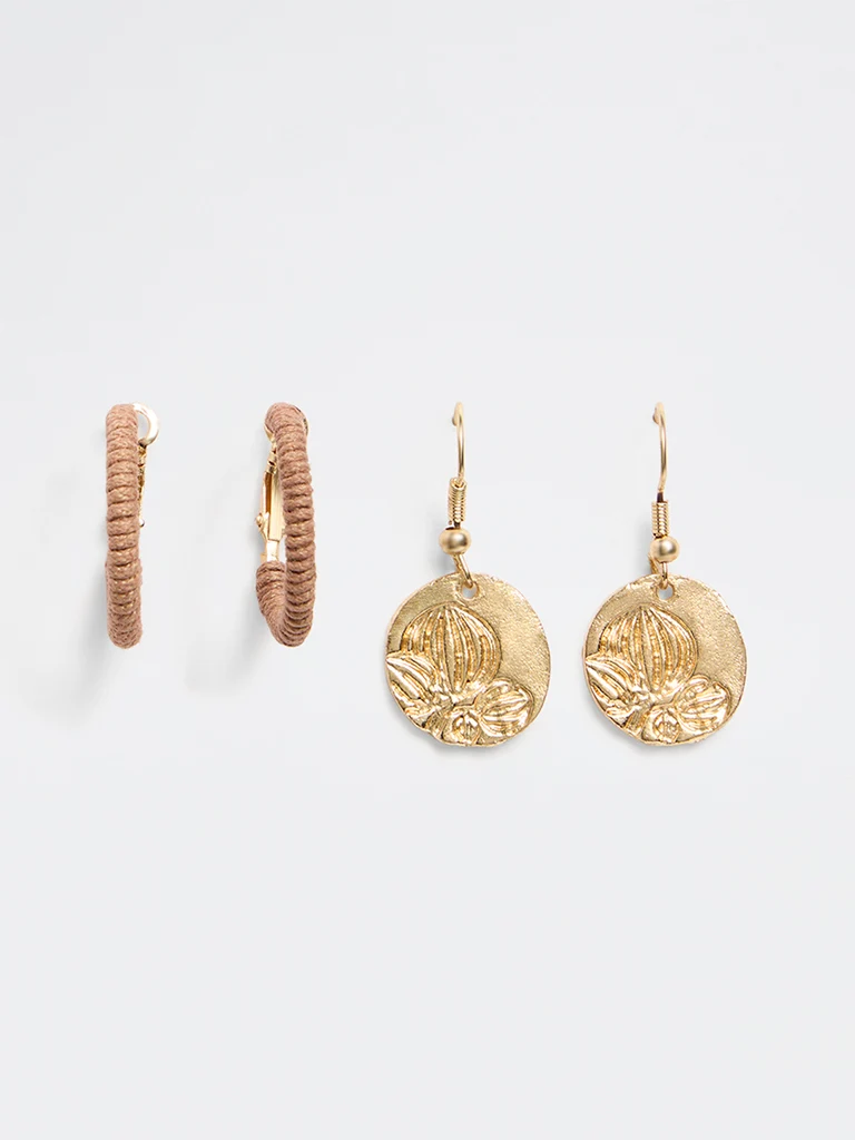 Brown and Gold Earrings  Accessories