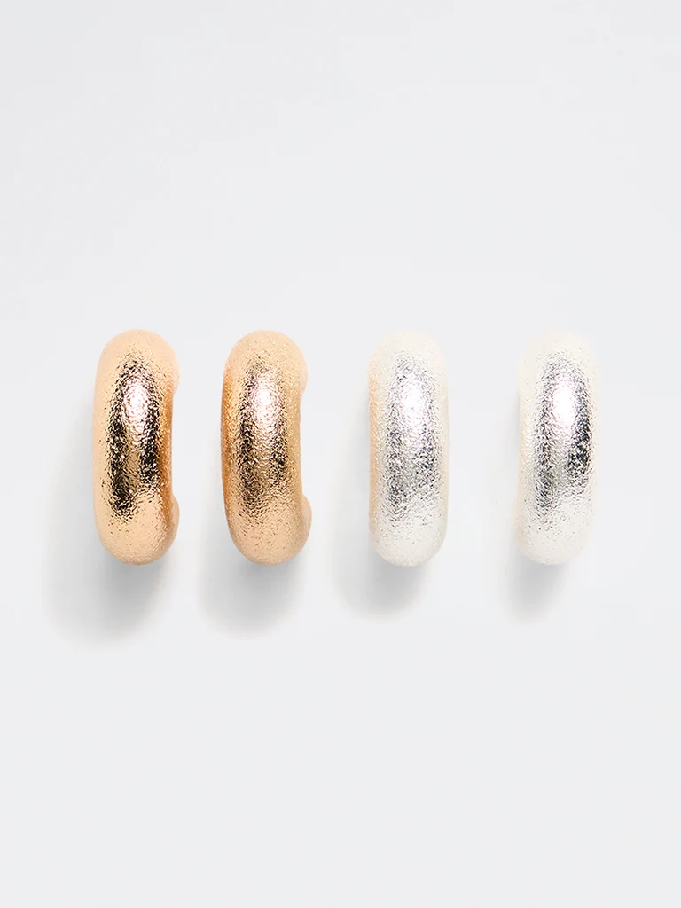 Gold and Silver Hoop Earrings