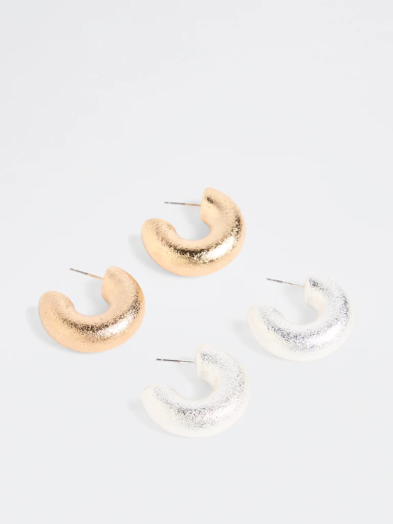 Gold and Silver Hoop Earrings