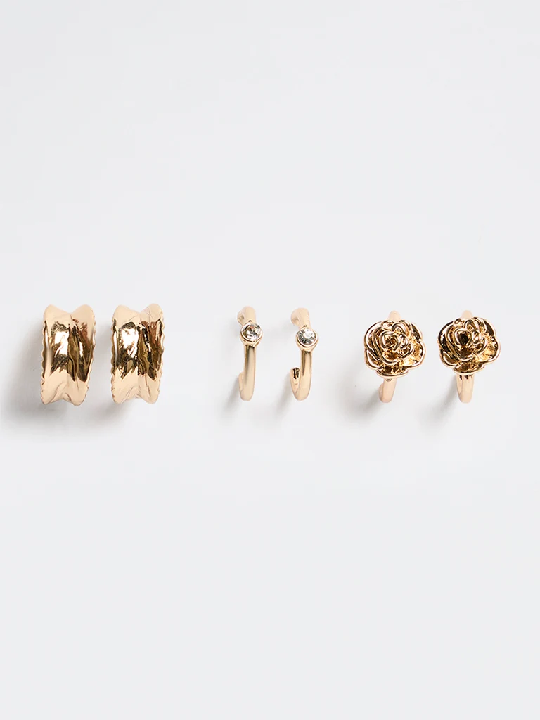 Gold Multi-Design Hoop Earring