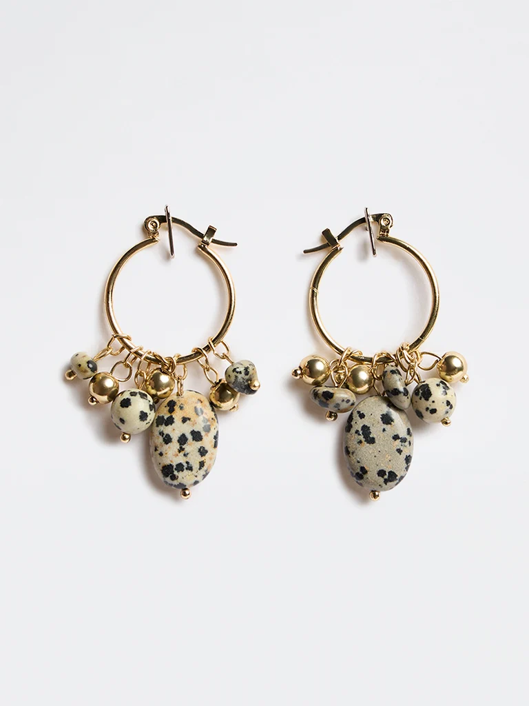 Multicolour Stone Hoop Earring