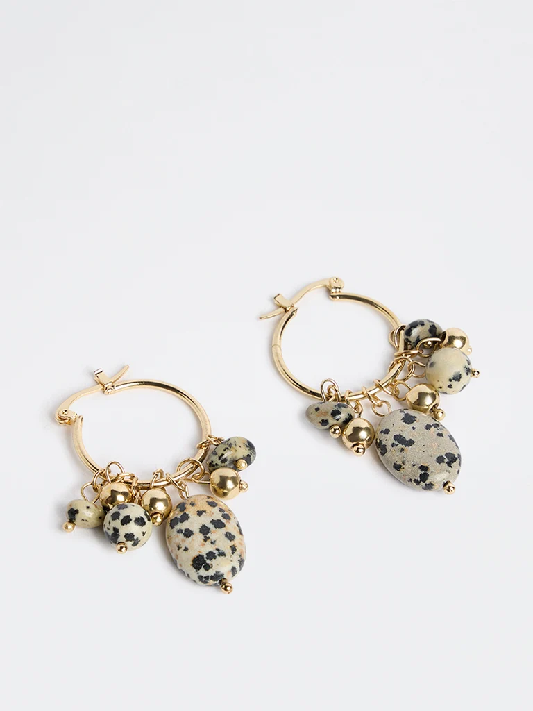 Multicolour Stone Hoop Earring