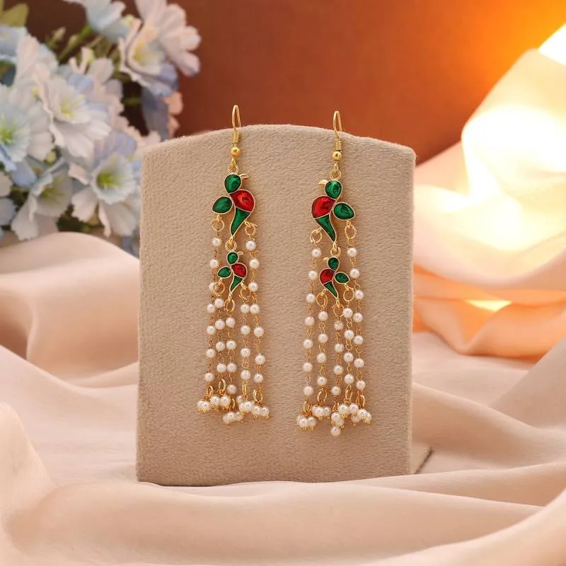 Parrot Pearl Rain Earrings