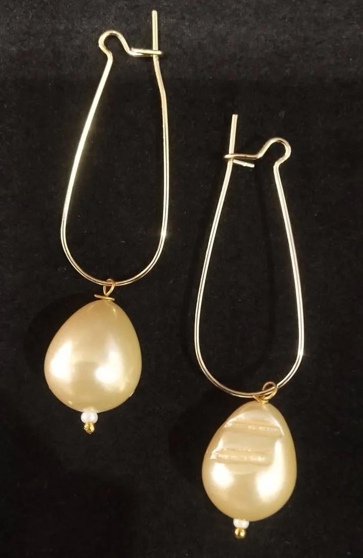 Golden Shell Pearl Brass Bali Style Imorted Earrings