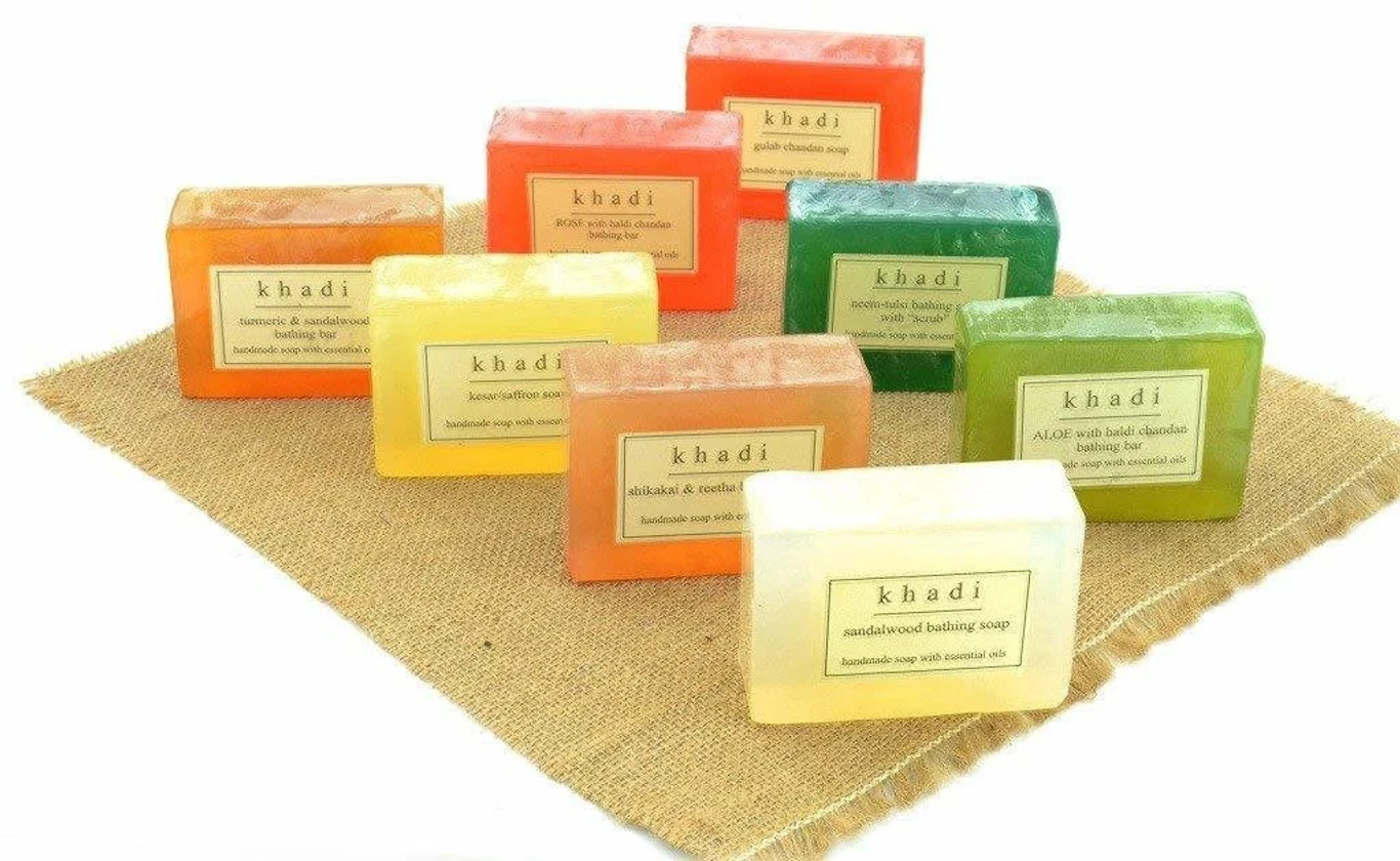 Khadi Herbal Natural Handmade Soaps - 8 Flavours (8 x 125 g)