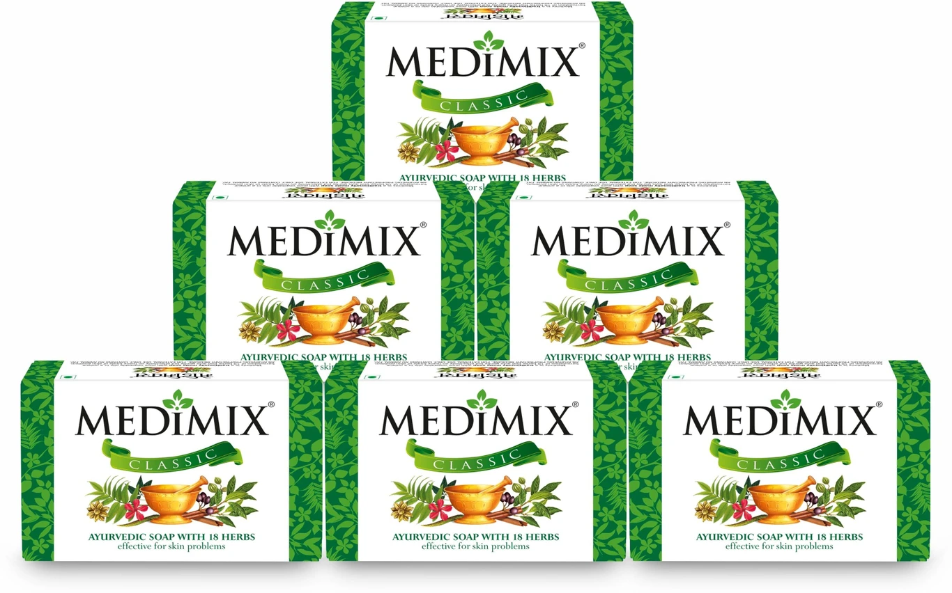 MEDIMIX Classic Ayurvedic Soap with 18 Herbs (6 x 125 g)