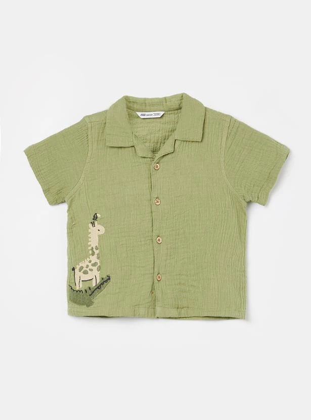 FAME FOREVER Boys Embroidered Shirt