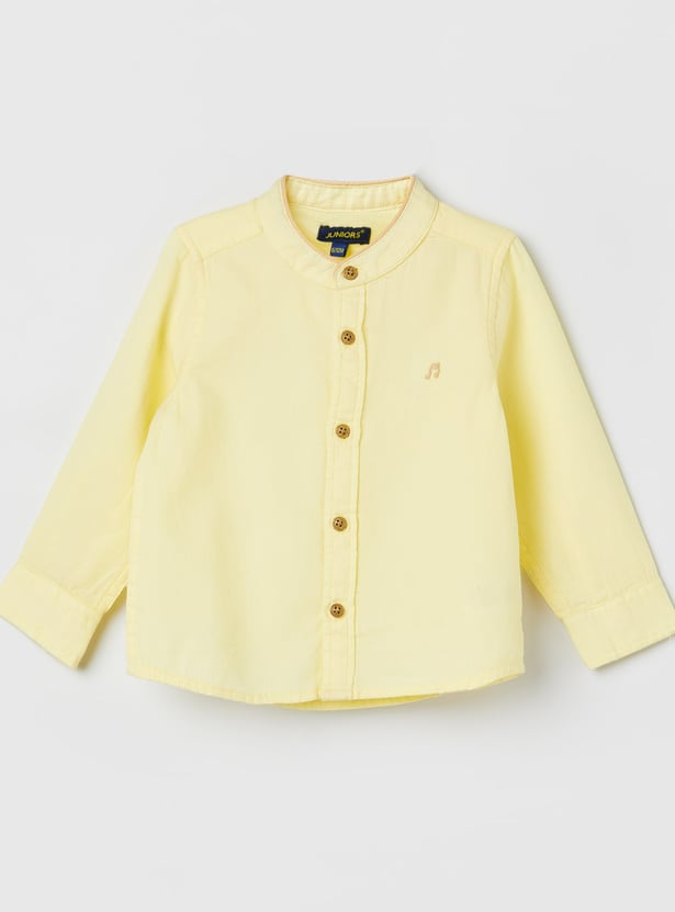 FS MINI KLUB Boys Striped Band Collar Shirt