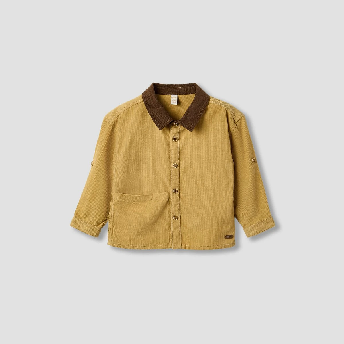 Giggles Textured Collared Shirt with Long Sleeves