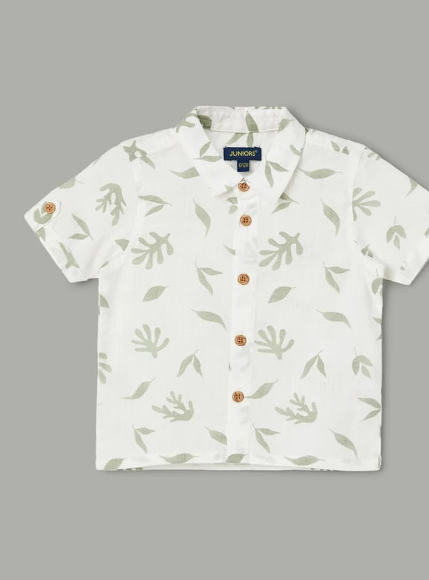 JUNIORS Boys Foliage Print Shirt