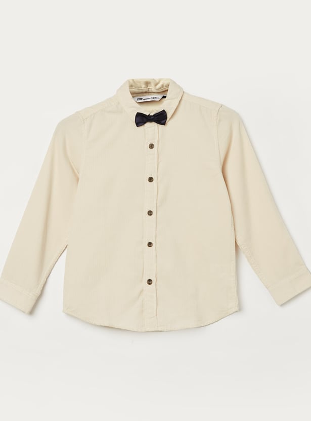 FAME FOREVER Boys Corduroy Shirt with Bow