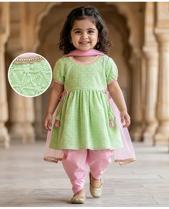 Girls Green Summer Frock
